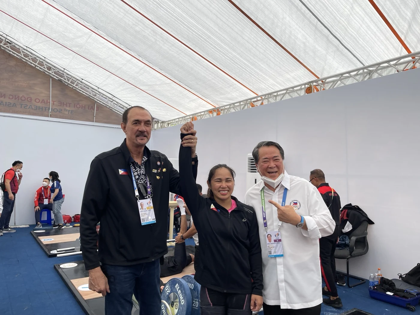 Ramon Fernandez alongside athletes