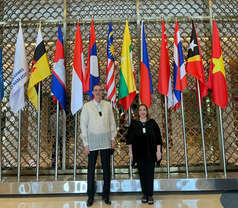 Ramon Fernandez at a gathering of Southeast Asian sports delegations
