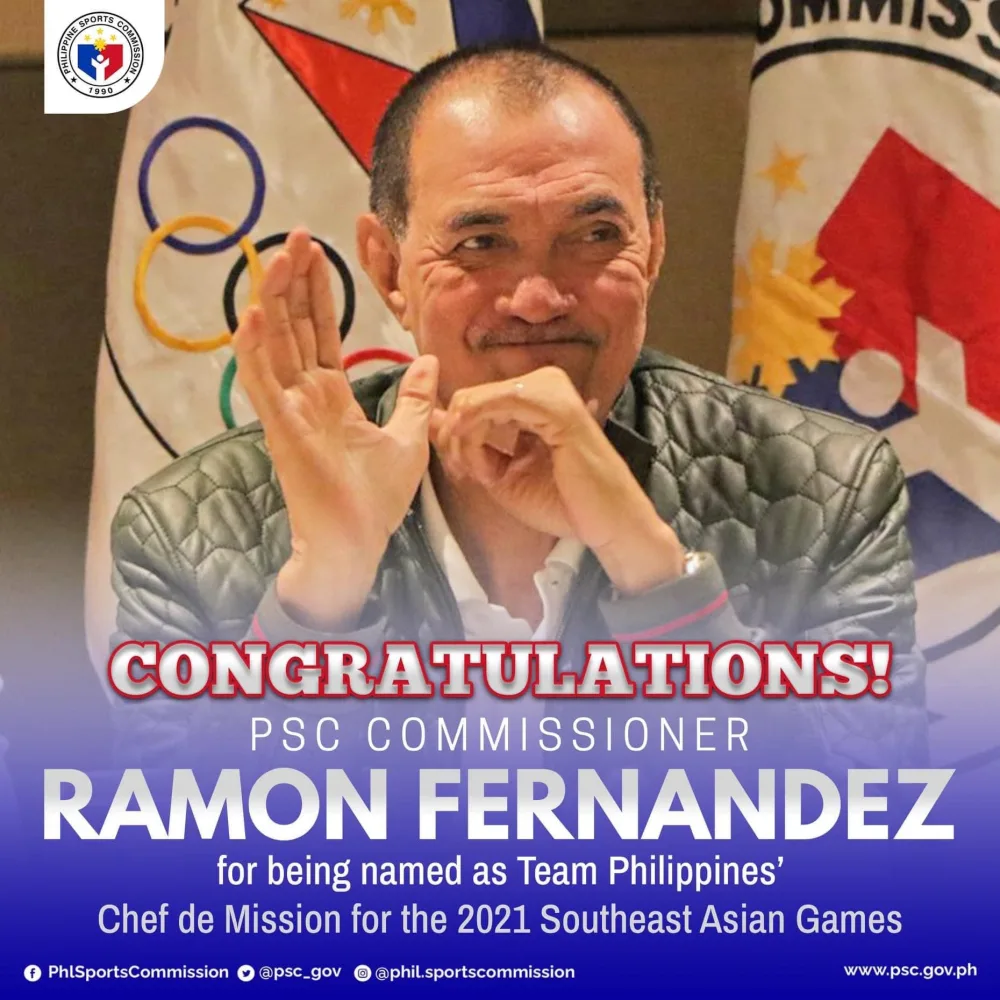 Philippine Sports Commission announcement of Ramon Fernandez as Chef de Mission